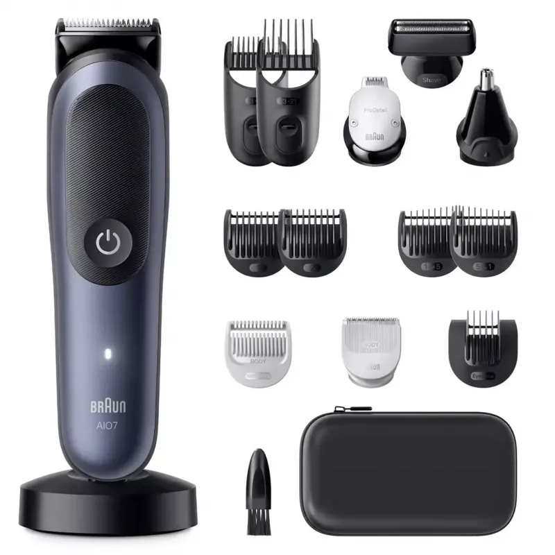 Afeitadora eléctrica BRAUN All-in-One AIO7580 – inalámbrica recargable, afeitado en húmedo y en seco, 120 min de autonomía, 21 ajustes de longitud, cuerpo completo