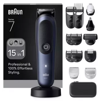 Afeitadora eléctrica BRAUN All-in-One AIO7580 – inalámbrica recargable, afeitado en húmedo y en seco, 120 min de autonomía, 21 ajustes de longitud, cuerpo completo