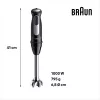 Braun MultiQuick 5 MQ55.254MBK 0,5 l Batidora de brazo 1000 W Negro, Acero inoxidable