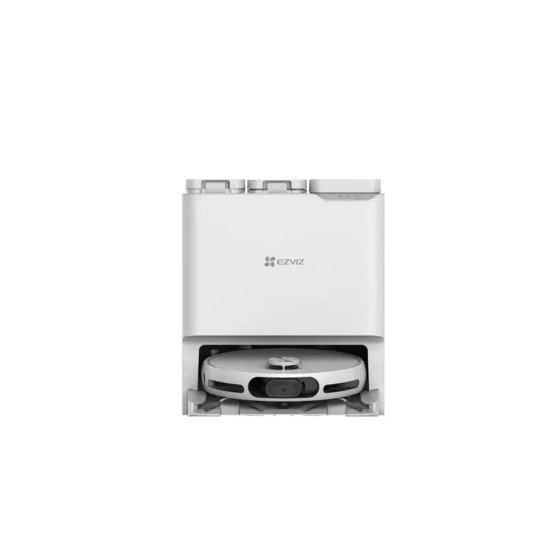 Robot aspirador EZVIZ RS20 Pro — Li‑Ion 5200 mAh, 220 min de autonomía, 7200 Pa de potencia de succión, base de autovaciado, navegación LiDAR, bolsa de polvo 0,35 L, función de fregado, blanco