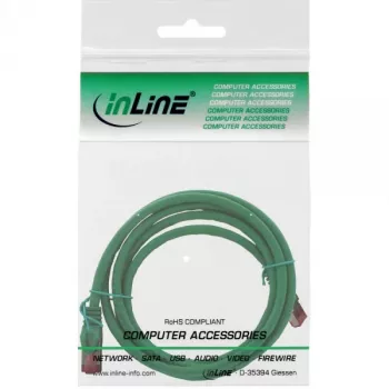 Cable de conexión InLine 76912G Cat6 S/FTP (PiMF), 1,5 m, libre de halógenos, verde