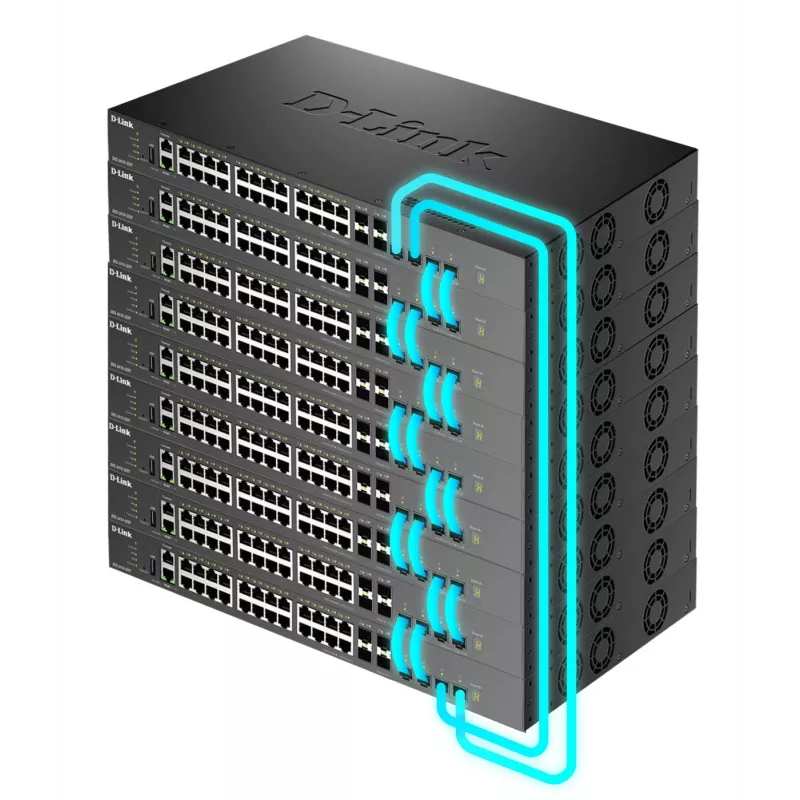 Switch administrado apilable L3 D-Link DXS-3410-32XY/E, 24x 10GBASE-T + 4x SFP+ + 4x SFP28