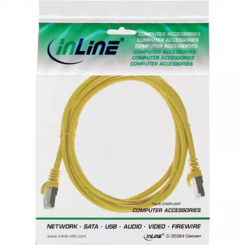 Cable de red InLine F/UTP Cat.5e amarillo 1m