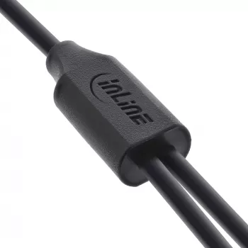 Cable de carga en Y USB 2en1 InLine, 1x conector USB-A a 2x conector USB-C, negro 1 m