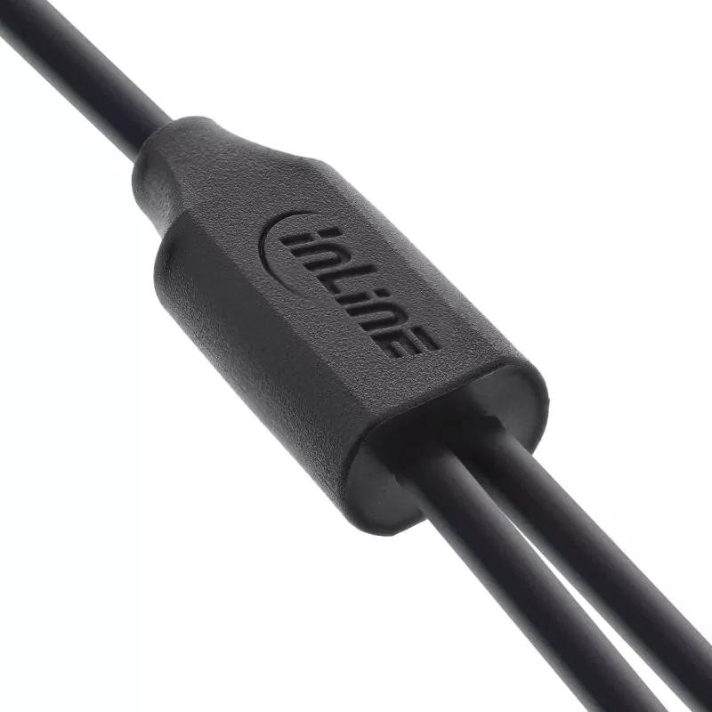 Cable de carga en Y USB 2en1 InLine, 1x conector USB-A a 2x conector USB-C, negro 1 m