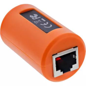 Conector hembra RJ45 InLine de protección contra sobretensiones para red y PoE