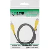 Cable de vídeo InLine, 1x RCA M/M, conectores amarillos, 2m, RCA, RCA, 2 m, negro