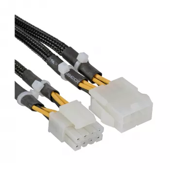 Cable de alimentación interno InLine 2x4 polos conector macho / 8 polos conector hembra placa base 0,30m