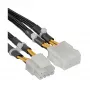 Cable de alimentación interno InLine 2x4 polos conector macho / 8 polos conector hembra placa base 0,30m