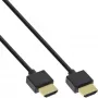 Cable HDMI High Speed con Ethernet InLine, AM/AM, extraplano, negro/dorado, 0,5 m