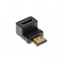 Adaptador HDMI InLine conector macho/hembra en ángulo hacia abajo, dorado, 4K2K