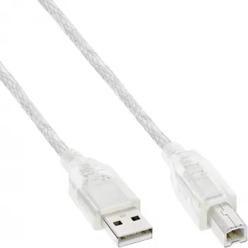 Cable USB 2.0 Type-A conector macho / Type-B conector macho InLine 34555T 5 m transparente