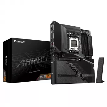 Placa base GIGABYTE B850 AORUS STEALTH — ATX, Socket AM5, AMD B850, DDR5 hasta 8200 MHz (OC), 14+2+2 VRM, 2xPCIe5.0, 2xPCIe4.0 M.2, Wi‑Fi 7, 5GbE
