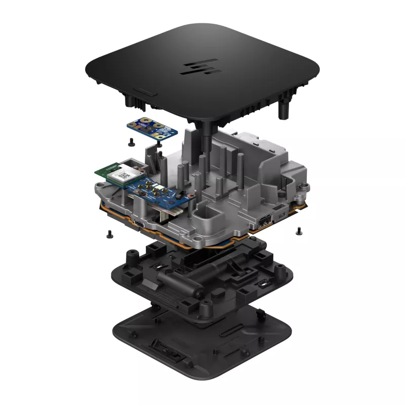 Base de acoplamiento HP USB-C 100W G6 Dock SmartBuy — USB-C 100W, negro azabache, 121×121×51 mm