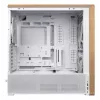 Caja de PC Lian Li Lancool 217 Midi Tower — blanca y madera, compatible con ATX/EATX/Micro-ITX, 2x170 mm frontal, 1x140 mm trasero, 1×3,5 inch + 8×2,5 inch