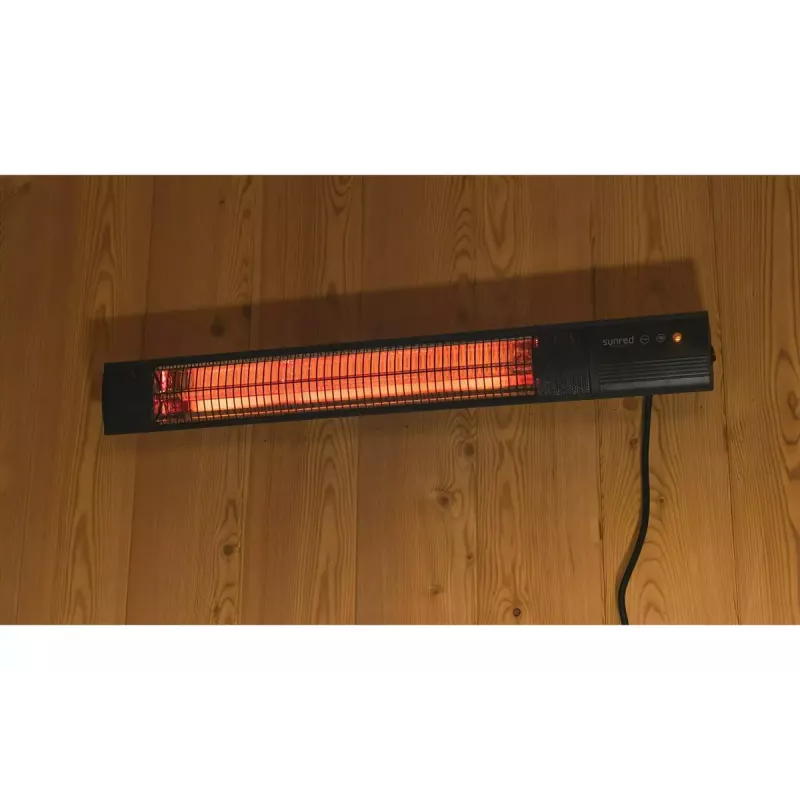 Calefactor infrarrojo SUNRED RD-DARK-20, 2000 W, montaje en pared, IP55, negro