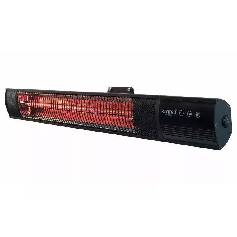 Calefactor infrarrojo SUNRED RD-DARK-20, 2000 W, montaje en pared, IP55, negro