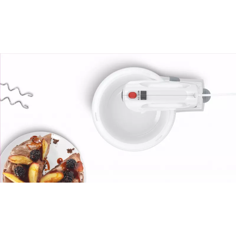 Batidora de mano Bosch MFQ2600G con soporte y bol 375 W blanca