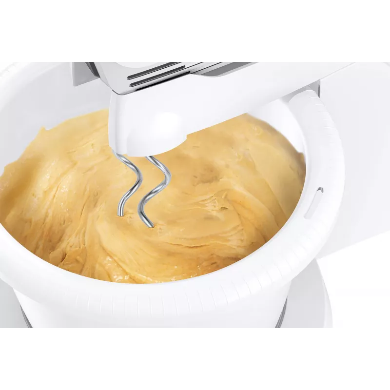 Batidora de mano Bosch MFQ2600G con soporte y bol 375 W blanca