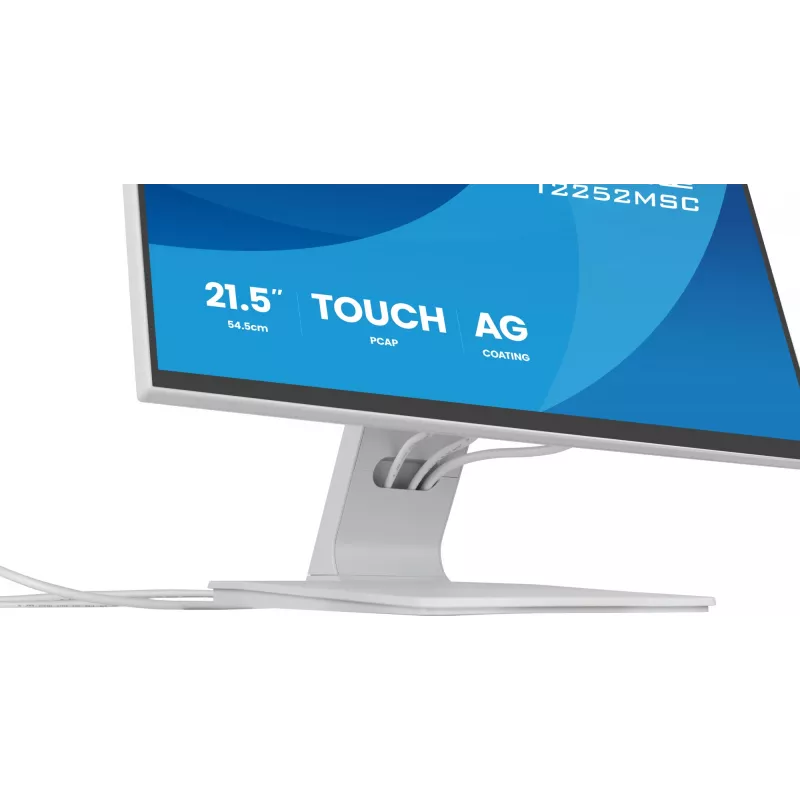 Monitor IIYAMA ProLite T2252MSC-W2AG 54,5 cm (21,4 inch) Full HD 1920x1080 LCD táctil, 5 ms, USB 3.2 Hub, altavoces, VESA, blanco