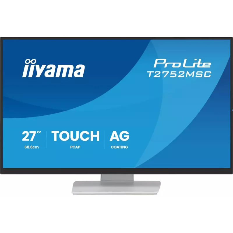 Monitor táctil LCD IIYAMA ProLite T2752MSC-W1AG 27 inch 1920 x 1080 Full HD blanco, 5 ms, USB 3.2 Gen1, altavoces, VESA