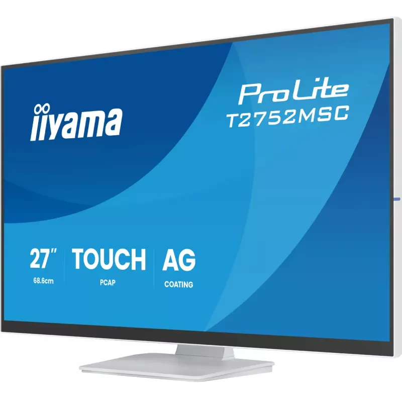 Monitor táctil LCD IIYAMA ProLite T2752MSC-W1AG 27 inch 1920 x 1080 Full HD blanco, 5 ms, USB 3.2 Gen1, altavoces, VESA
