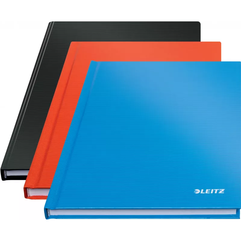 Leitz Notebook Solid Hardcover A5 cuadriculado 90 g/m² 80 hojas, liso, azul, A5, 80 hojas, brillante, 80 g/m²