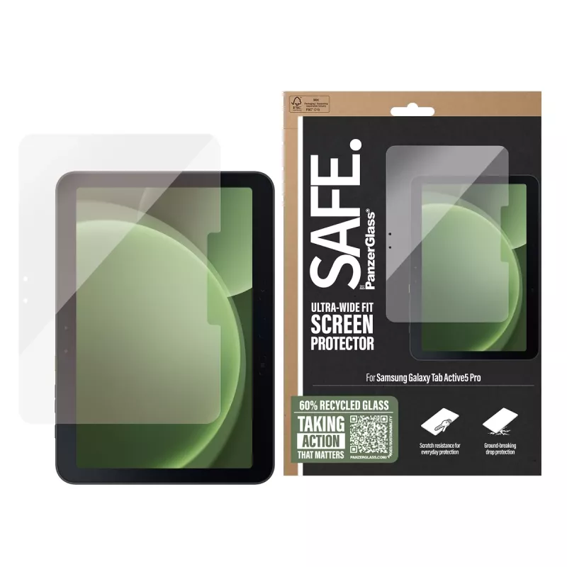 PanzerGlass SAFE. by ® protector de pantalla Samsung Galaxy Tab Active5 Pro | Ultra-Wide Fit