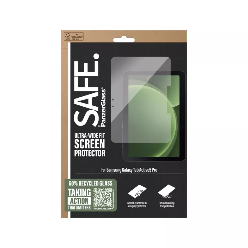 PanzerGlass SAFE. by ® protector de pantalla Samsung Galaxy Tab Active5 Pro | Ultra-Wide Fit