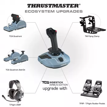 Thrustmaster TCA Quadrant Airbus Edition negro, azul Flight Sim PC