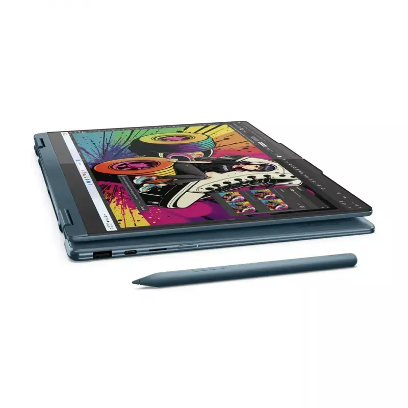 Portátil 2 en 1 Lenovo Yoga 7 14 inch OLED táctil, Ryzen AI 5 340, 16 GB LPDDR5, 512 GB SSD, Radeon 840M, 70 Wh, Tidal Teal