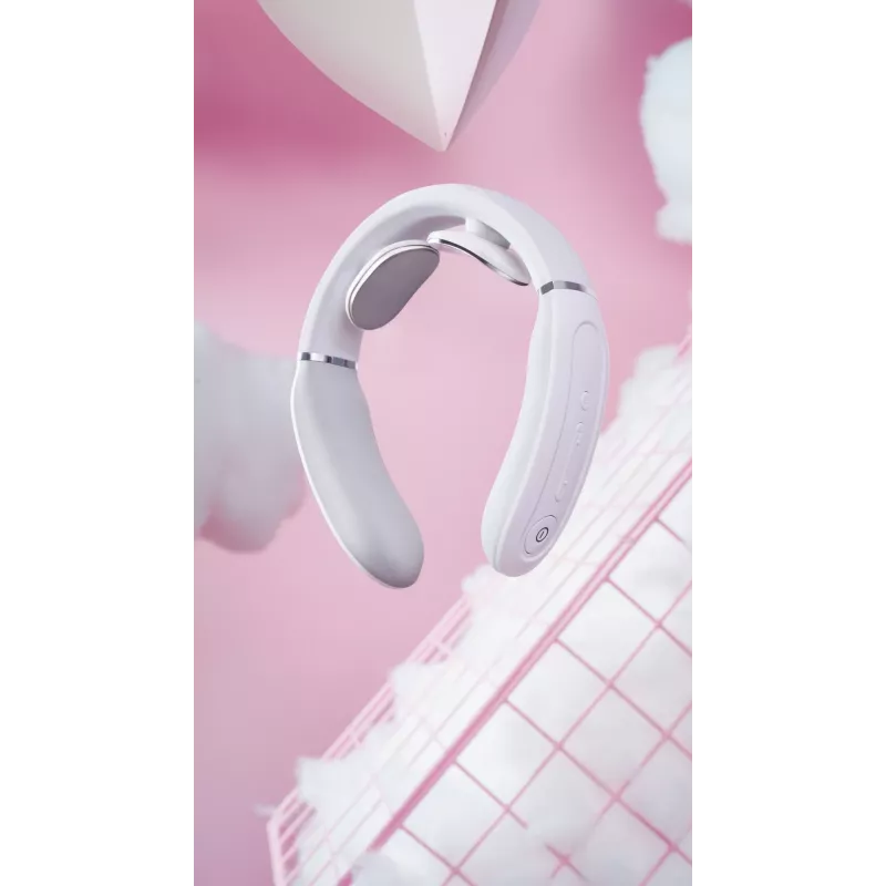 SKG 4356E - blanco, masaje combinado, cuello, blanco, silicona, botones, batería