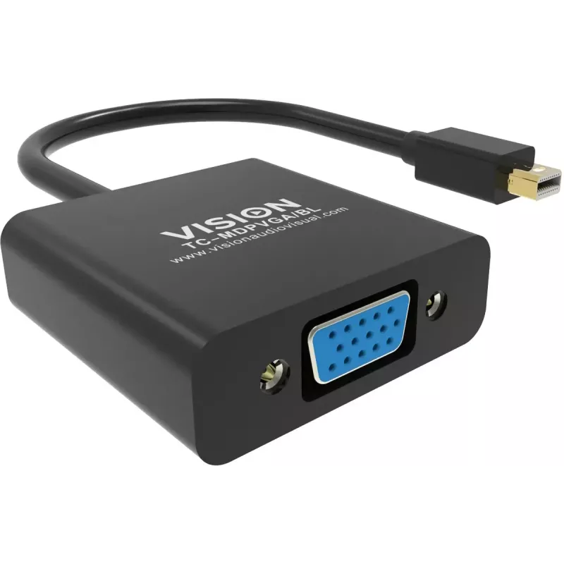 Adaptador de cable de vídeo Mini DisplayPort a VGA Vision TC-MDPVGA/BL