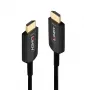 Lindy cable HDMI híbrido de fibra óptica Ultra High Speed de 10 m, 10 m, HDMI tipo A (estándar), HDMI tipo A (estándar), 48 Gbit/s, Audio Return Channel (ARC), negro