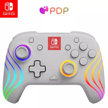 PDP Afterglow Wave White mando USB analógico / digital Nintendo Switch, Nintendo Switch Lite, Nintendo Switch OLED