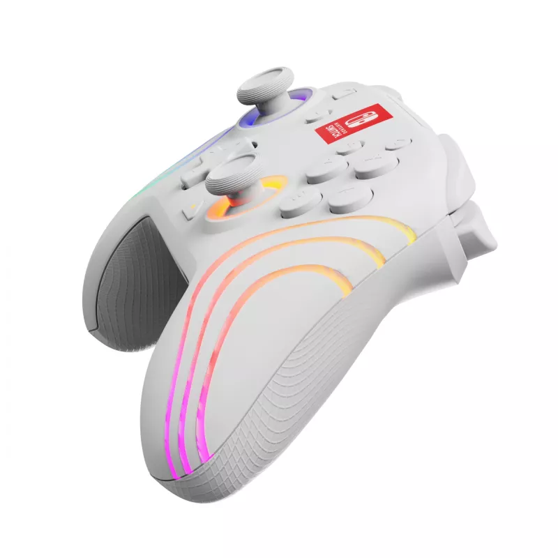 PDP Afterglow Wave White mando USB analógico / digital Nintendo Switch, Nintendo Switch Lite, Nintendo Switch OLED