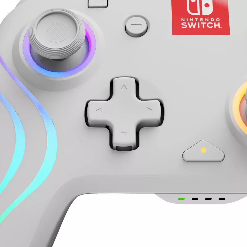 PDP Afterglow Wave White mando USB analógico / digital Nintendo Switch, Nintendo Switch Lite, Nintendo Switch OLED