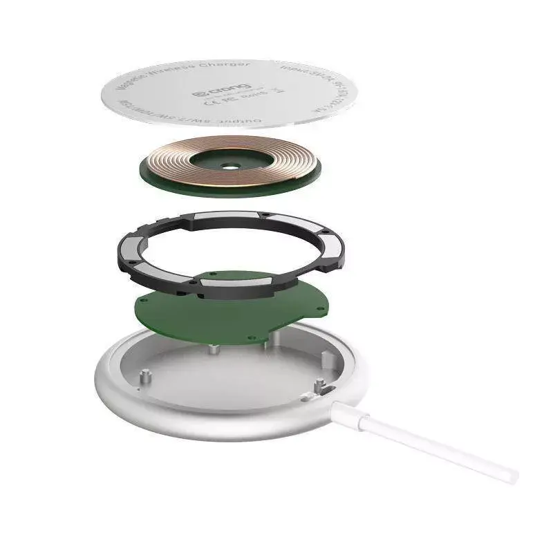 Cargador inalámbrico Crong MagSpot CRG-MS15W-SLV carga rápida para interiores DC