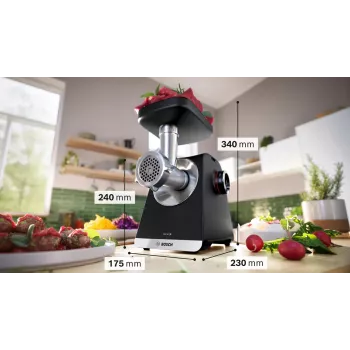 Bosch Serie 6 Picadora de carne 2100 W Negra, Plata