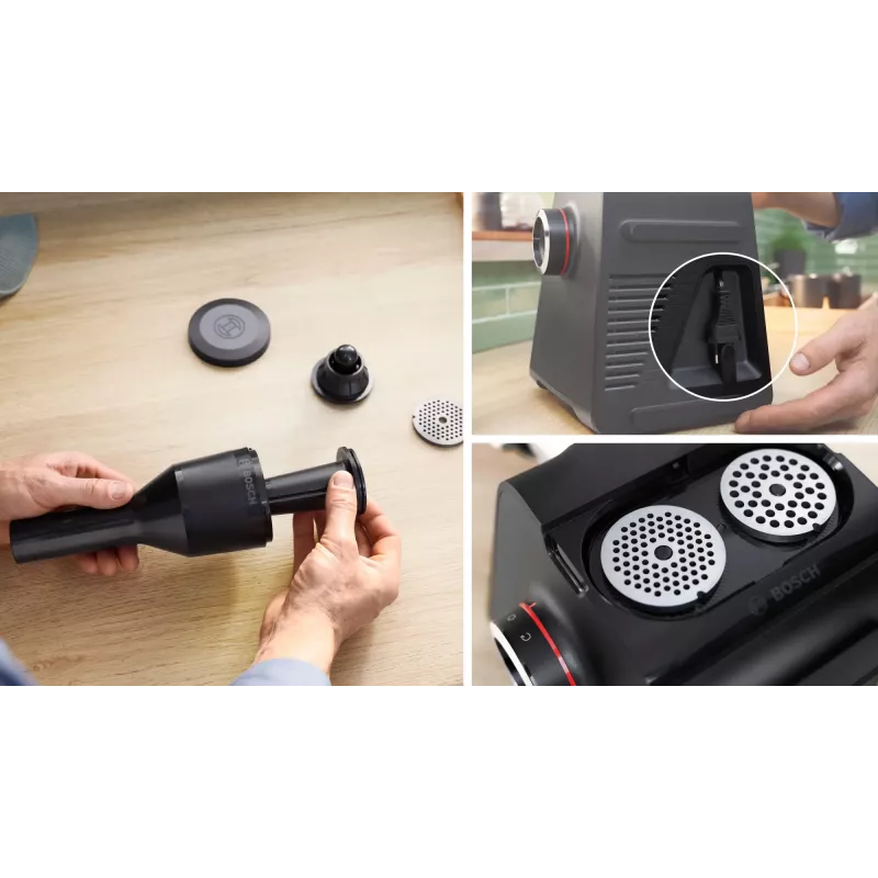 Bosch Serie 6 Picadora de carne 2100 W Negra, Plata