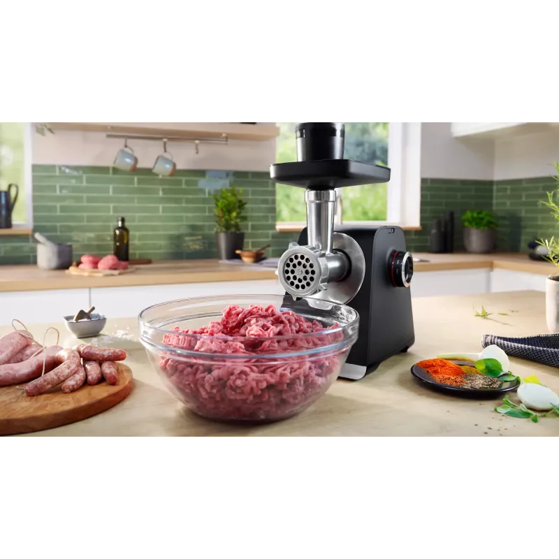 Bosch Serie 6 Picadora de carne 2100 W Negra, Plata