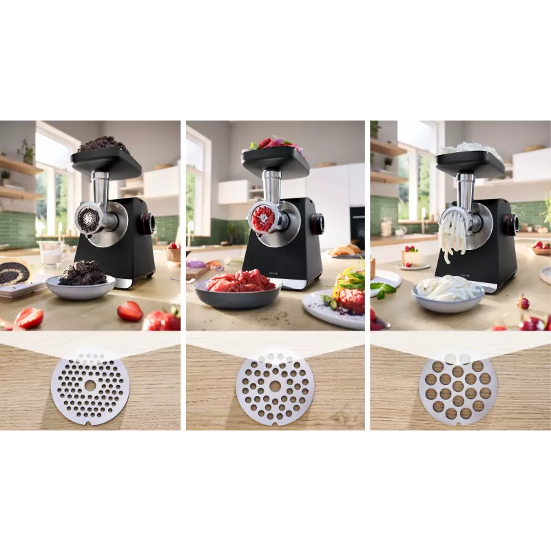 Bosch Serie 6 Picadora de carne 2100 W Negra, Plata