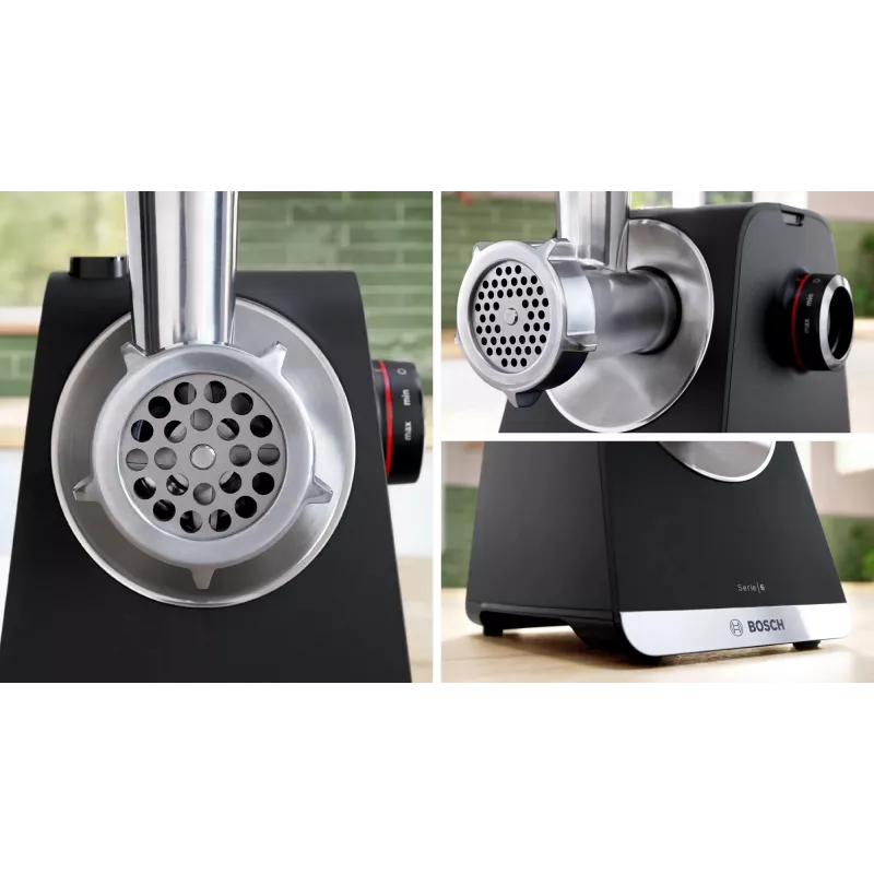 Bosch Serie 6 Picadora de carne 2100 W Negra, Plata