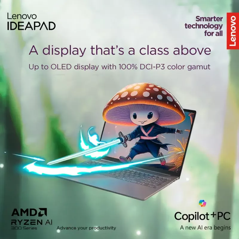 Portátil Lenovo IdeaPad Slim 5 — Ryzen 5 7535HS, 14 inch WUXGA OLED (1920×1200) 400 nits, 16 GB RAM, 512 GB SSD, Radeon 660M, microSD, Windows 11 Home
