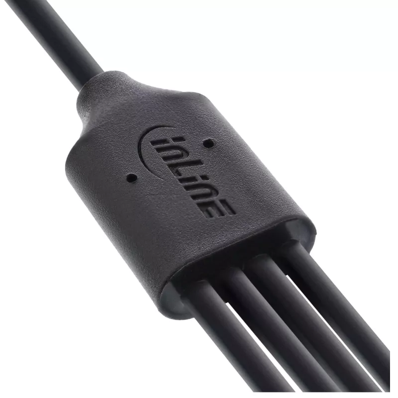 InLine Cable de carga en Y USB 4en1, 1x USB-A macho a 4x USB-C macho, Negro 1 m