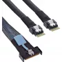 Cable Serial Attached SCSI (SAS) InLine 27663A, 0,5 m, 32 Gbit/s, MCIO x8 a 2x 4i SFF-8654