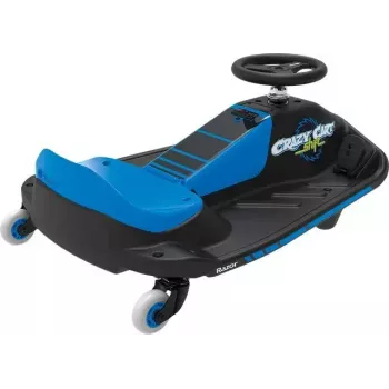 Kart eléctrico de derrape Razor Crazy Cart Shift — azul, motor de 90 W, batería de 12 V, hasta 13 km/h, peso máximo del usuario 54 kg