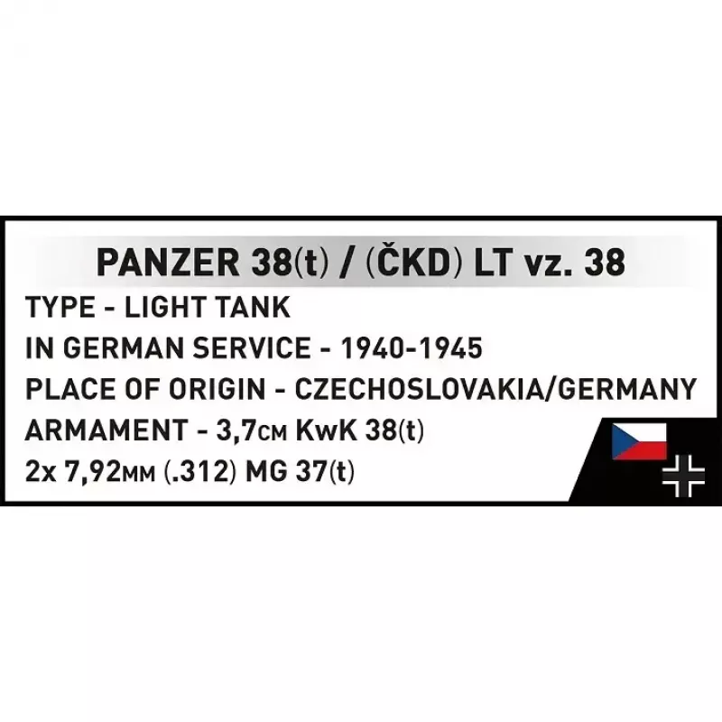 Set de construcción Cobi Blocks Panzer 38 VZ.38 690 elementos – kit de construcción a escala