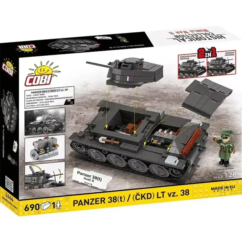 Set de construcción Cobi Blocks Panzer 38 VZ.38 690 elementos – kit de construcción a escala
