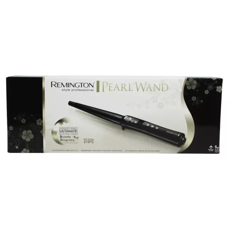 Rizador Remington REM-CI95 — calentamiento cerámico, máx. 210 °C, LCD, cable de 3 m, negro